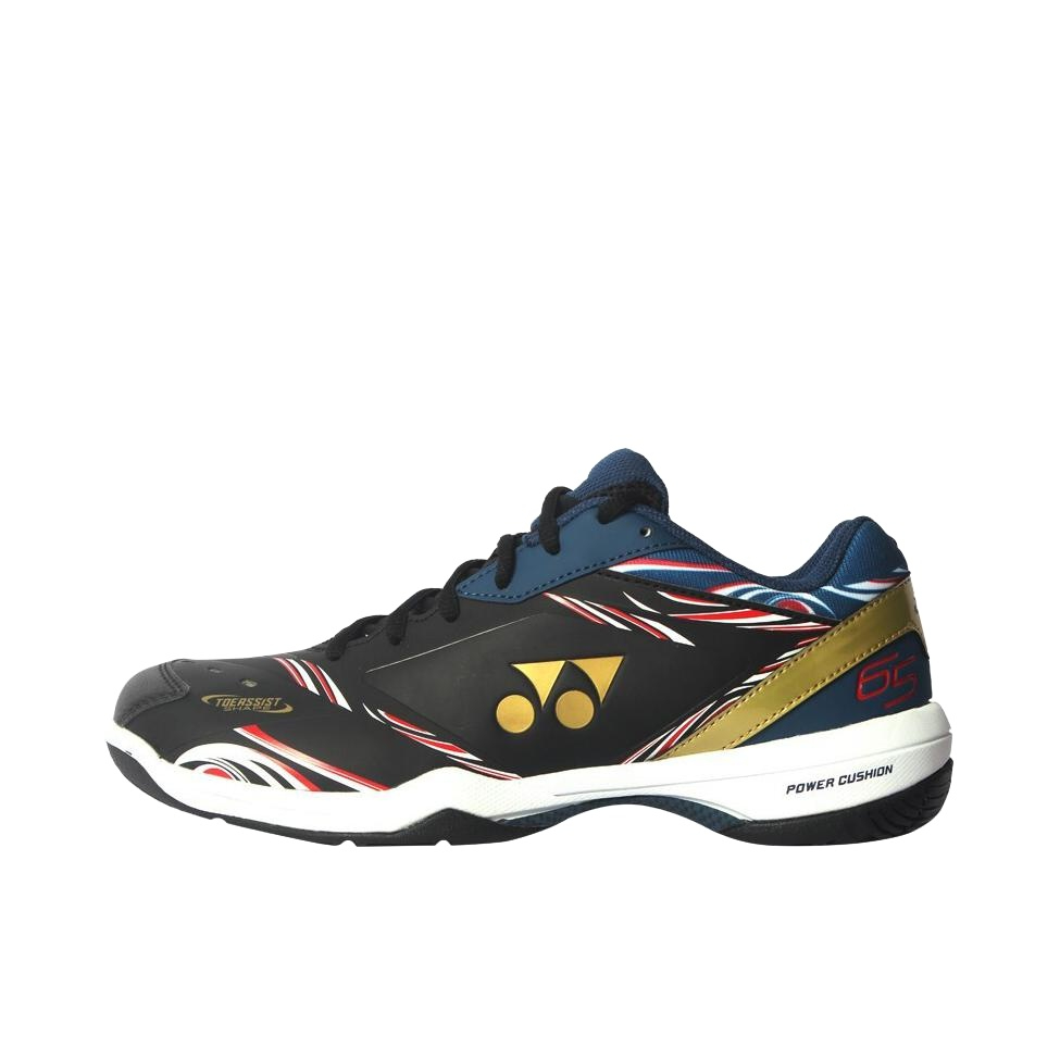 推荐商品：YONEX/尤尼克斯 Power Cushion 65z3 羽毛球鞋 减震防滑耐磨轻便回弹包裹性合成革织物 黑色/蓝色 
