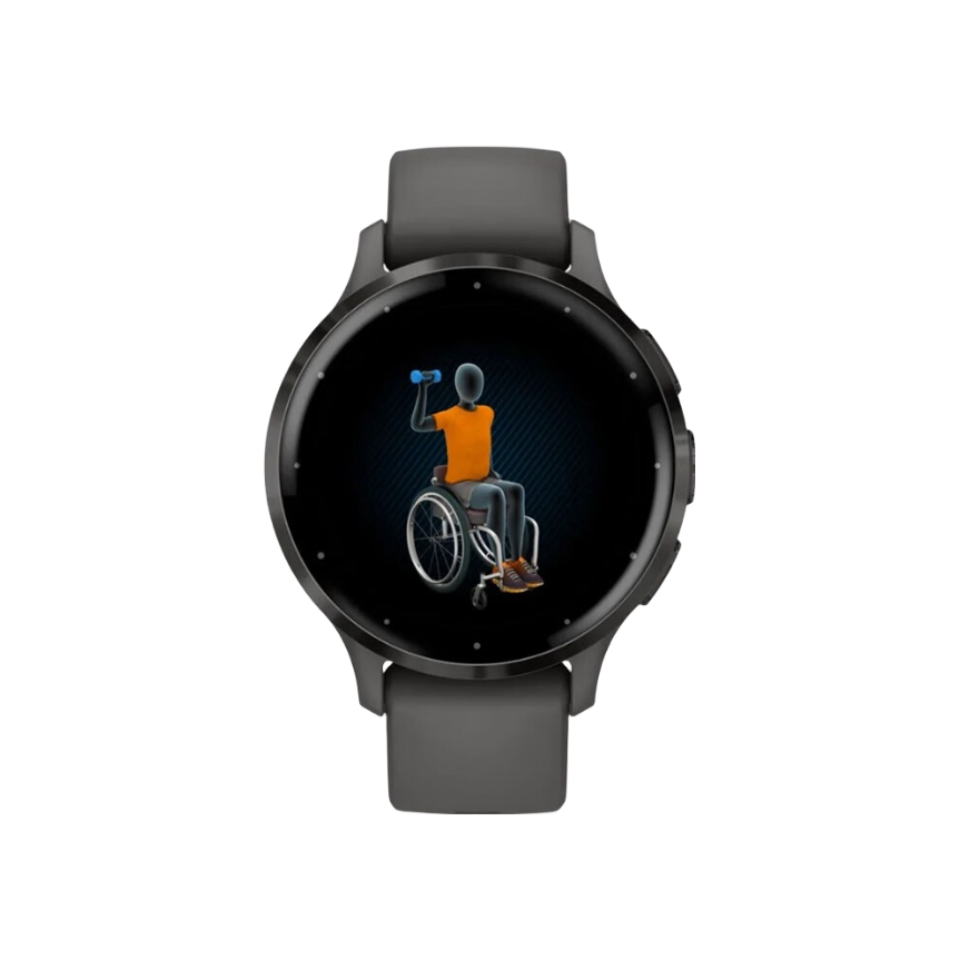 Garmin/佳明 Venu 3S 音乐支付运动爬山防水健康检测睡眠监测心率蓝牙连接脉搏血氧电量更窄边框接打电话智能男女同款手表 板岩色 Venu 3S