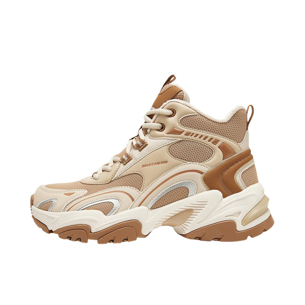 推荐商品：Skechers/斯凯奇  Stamina V2  老爹鞋 高帮鞋  舒适轻便减震防滑耐磨时尚 女款/棕色