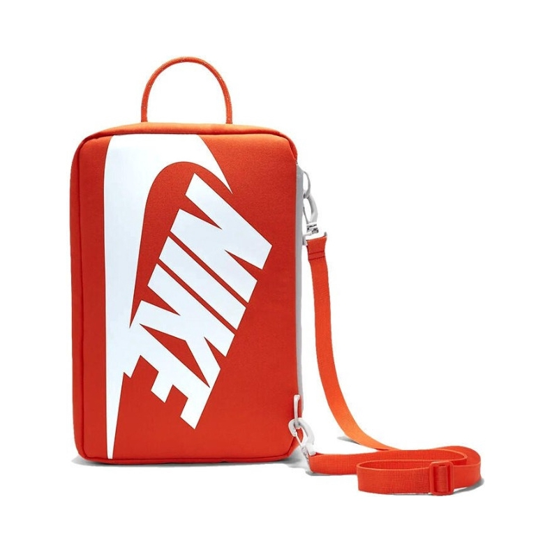 Nike SHOE BOX BAG 经典大Logo便携收纳翻盖鞋盒包斜挎包 橙色 DA7337-869