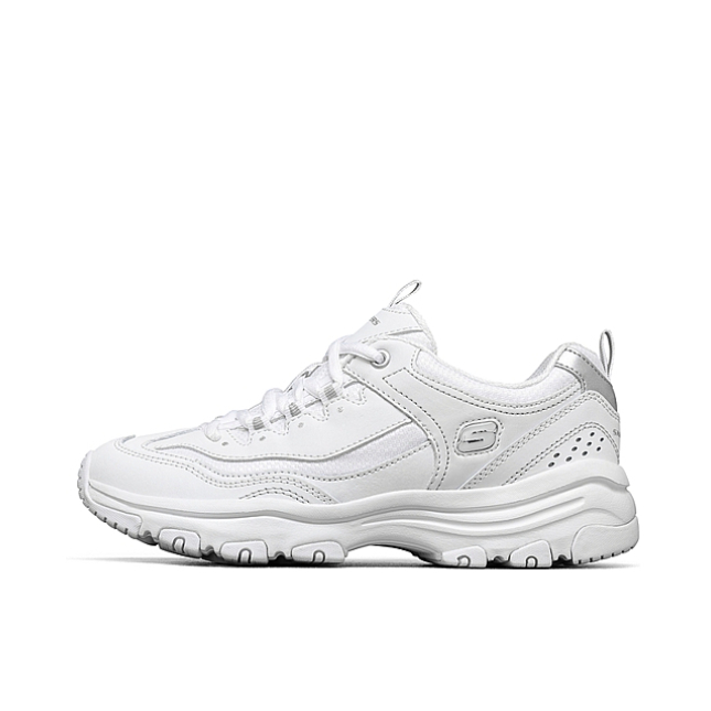 推荐商品：Skechers/斯凯奇 I-Conik 奥利奥 老爹鞋 熊猫鞋 厚底增高复古时尚缓震透气运动休闲轻便 女款/白色/银色