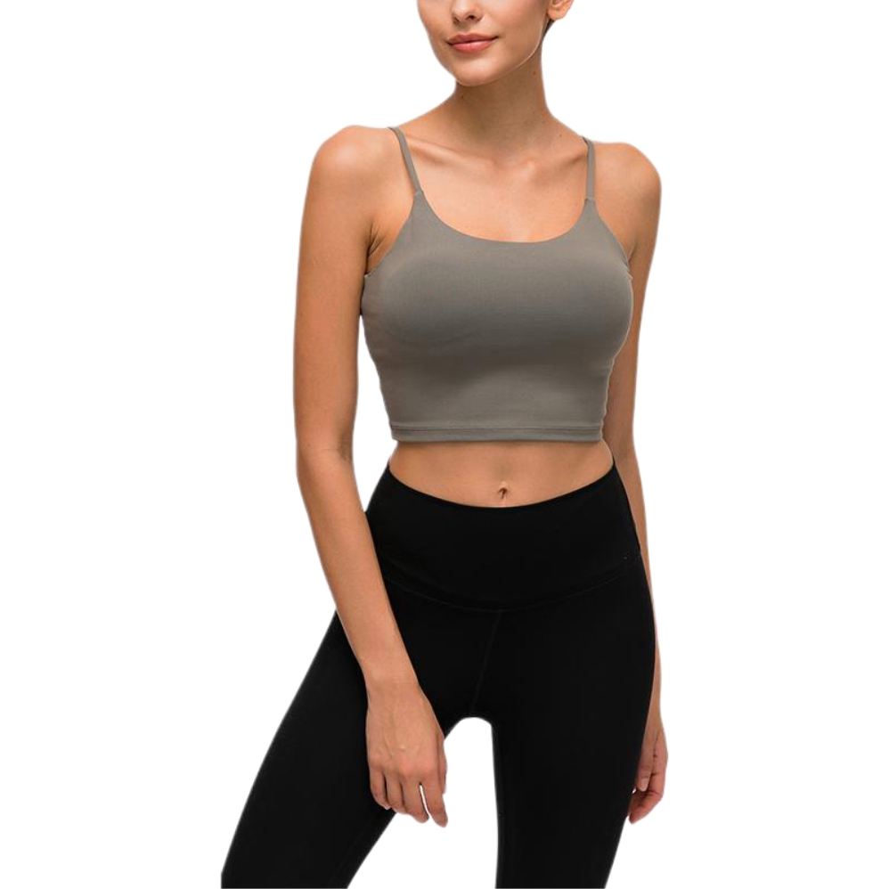 推荐商品：slimmo 防震速干细肩带外穿运动内衣 女装 C5238 灰