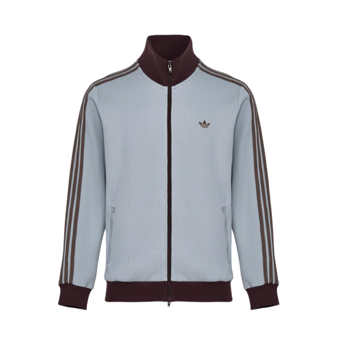 adidas Originals/三叶草 2026SS 针织拉链落肩袖长袖华夫格夹克 KY5770 蓝
