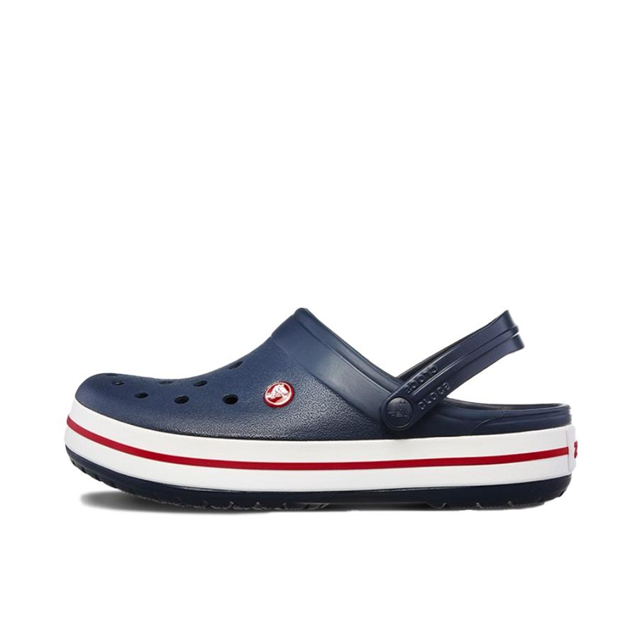 推荐商品：Crocs/卡骆驰 Crocband Clog 卡骆班 防滑耐磨 圆头 轻便透气 包头沙滩 一脚蹬 户外 洞洞鞋 穿孔 凉鞋 深蓝/白