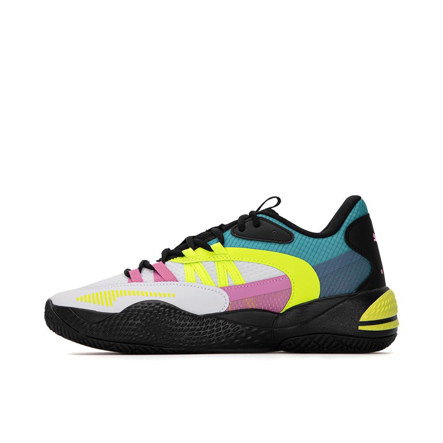 推荐商品：Puma/彪马 Court Rider 2.0 RIDER FOAM 网面透气 轻便减震 防滑耐磨 实战训练 篮球鞋 白色/绿色
