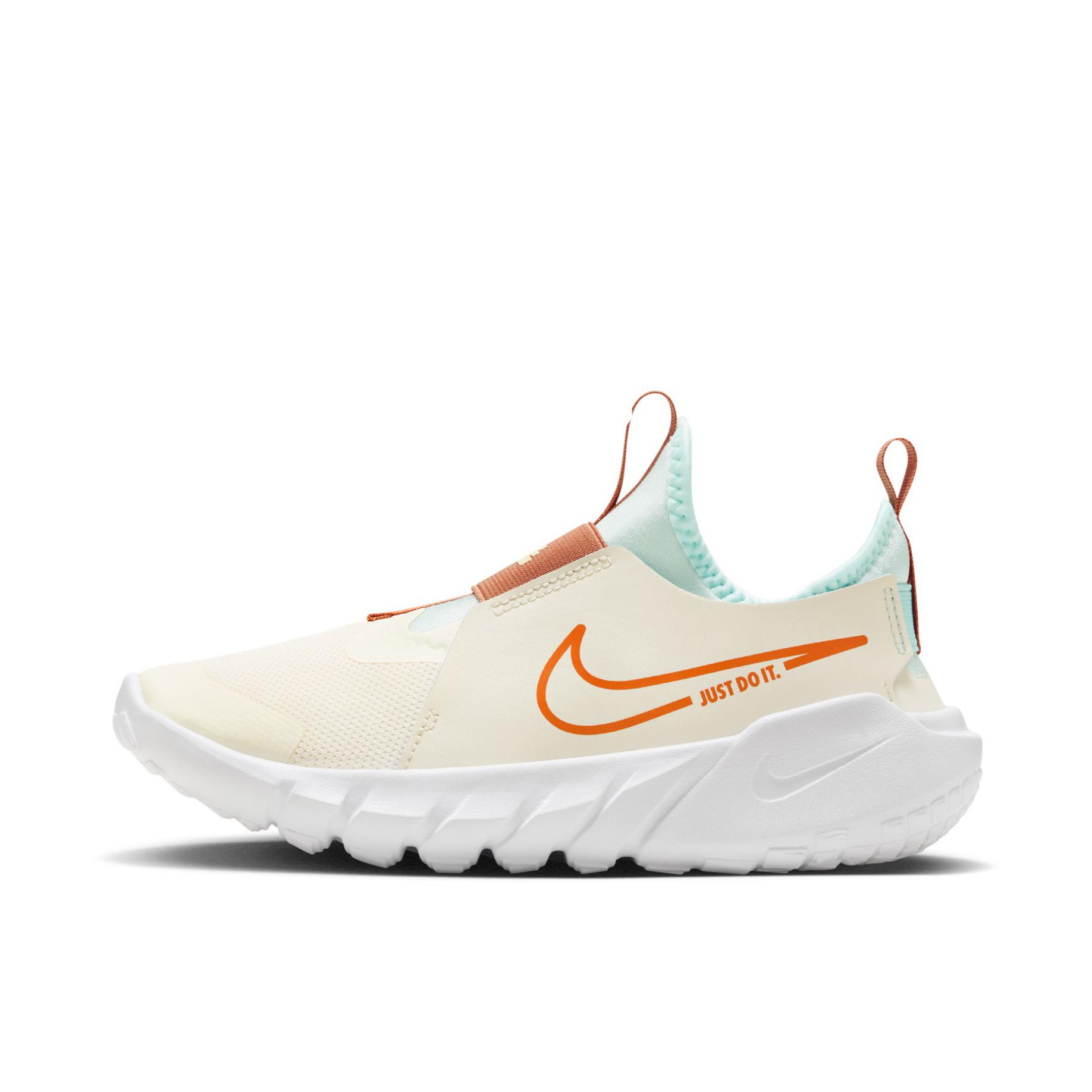 推荐商品：Nike Flex Runner 2 跑鞋 减震耐磨轻便透气织物舒适软底复古百搭 GS/淡象牙白色/亮橘色/琥珀棕色/冰翡翠蓝色
