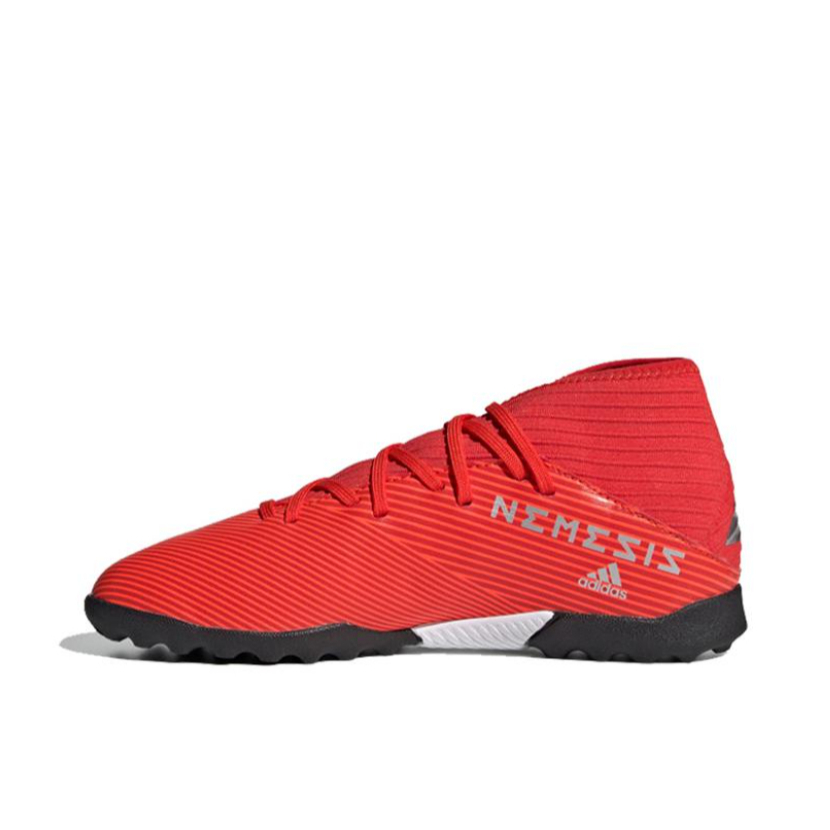 推荐商品：adidas Nemeziz 19.3 TF 中端 胶质碎钉 人造草地 训练 足球鞋 Red/Black/Sliver 红黑银