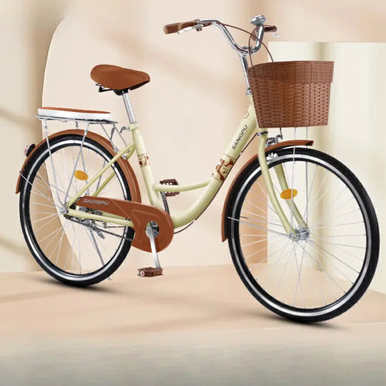 推荐商品：SANGPU 芭蕾 休闲 复古 多苏别 高碳钢 城市自行车