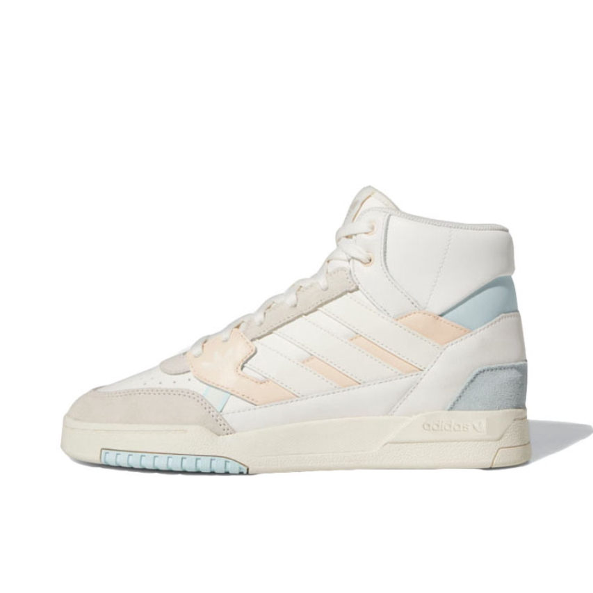 推荐商品：adidas Originals Drop Step 板鞋 复古耐磨透气舒适百搭 白色/淡蓝/淡粉