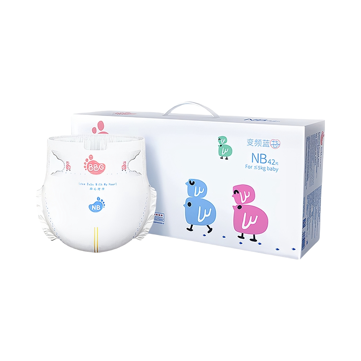 推荐商品：BBG 羽柔奢护纸尿裤NB码 尿不湿新生儿新生婴儿蓝芯