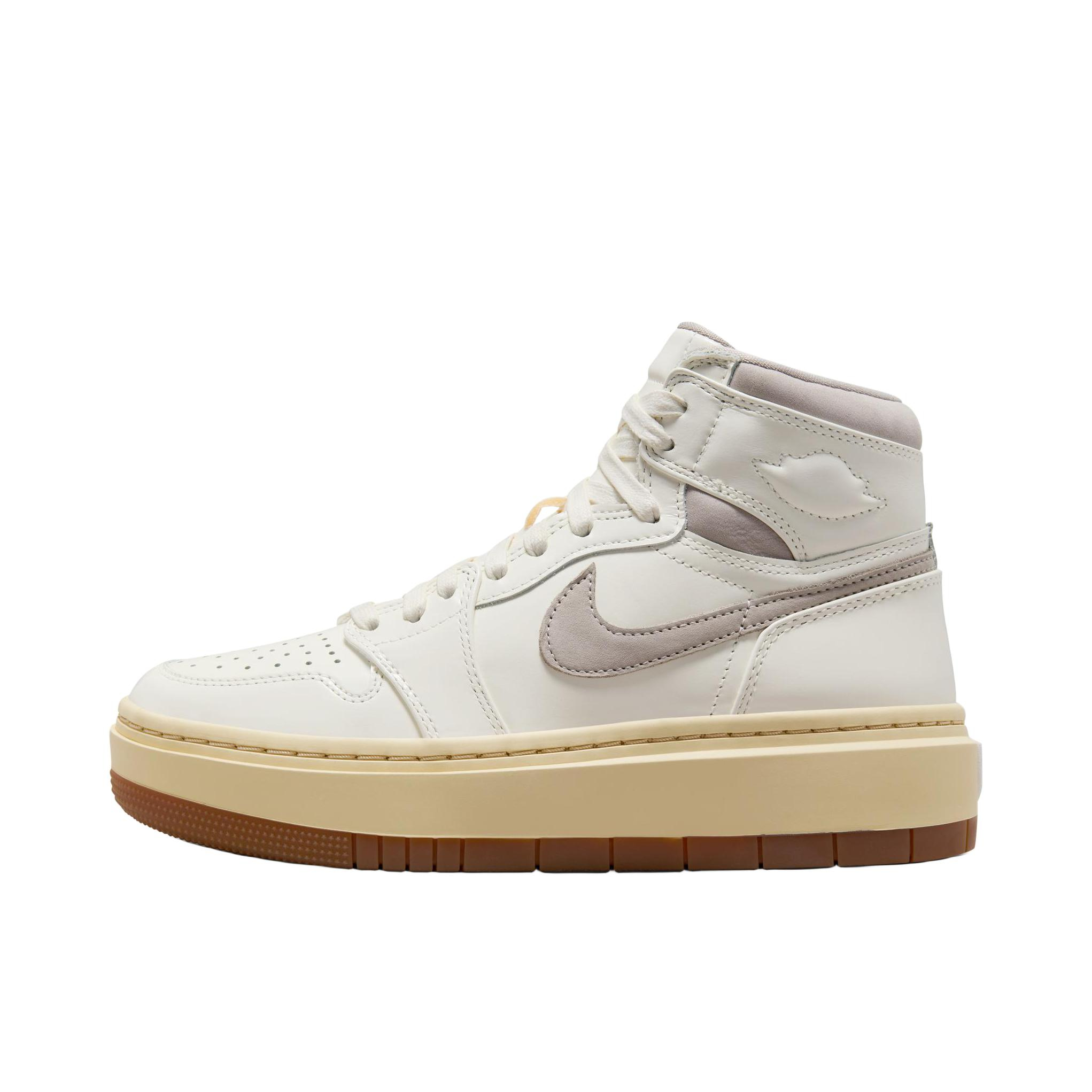 推荐商品：Jordan Air Jordan 1 elevate 板鞋 圆头厚底减震防滑复古增高 高帮/帆白色/灰色