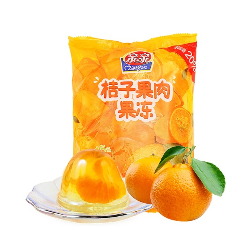 推荐商品：亲亲 蜜桔果肉果冻  袋装 540g