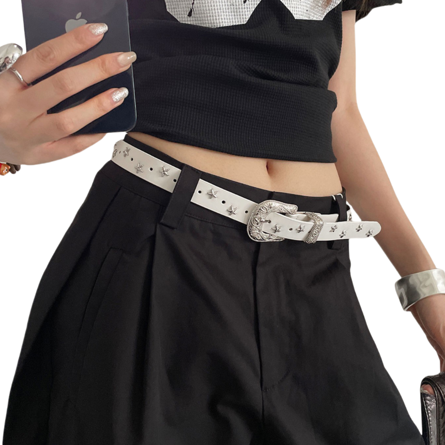 推荐商品：unclecm 复古美式星星窄款皮带 YD1823