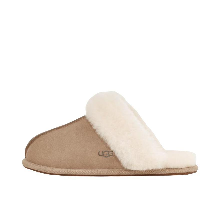 推荐商品：UGG Scuffette 2 休闲轻便 舒适时尚 包头浅口 圆头 加绒加厚 防磨毛鞋领 冬季拖鞋 褐色