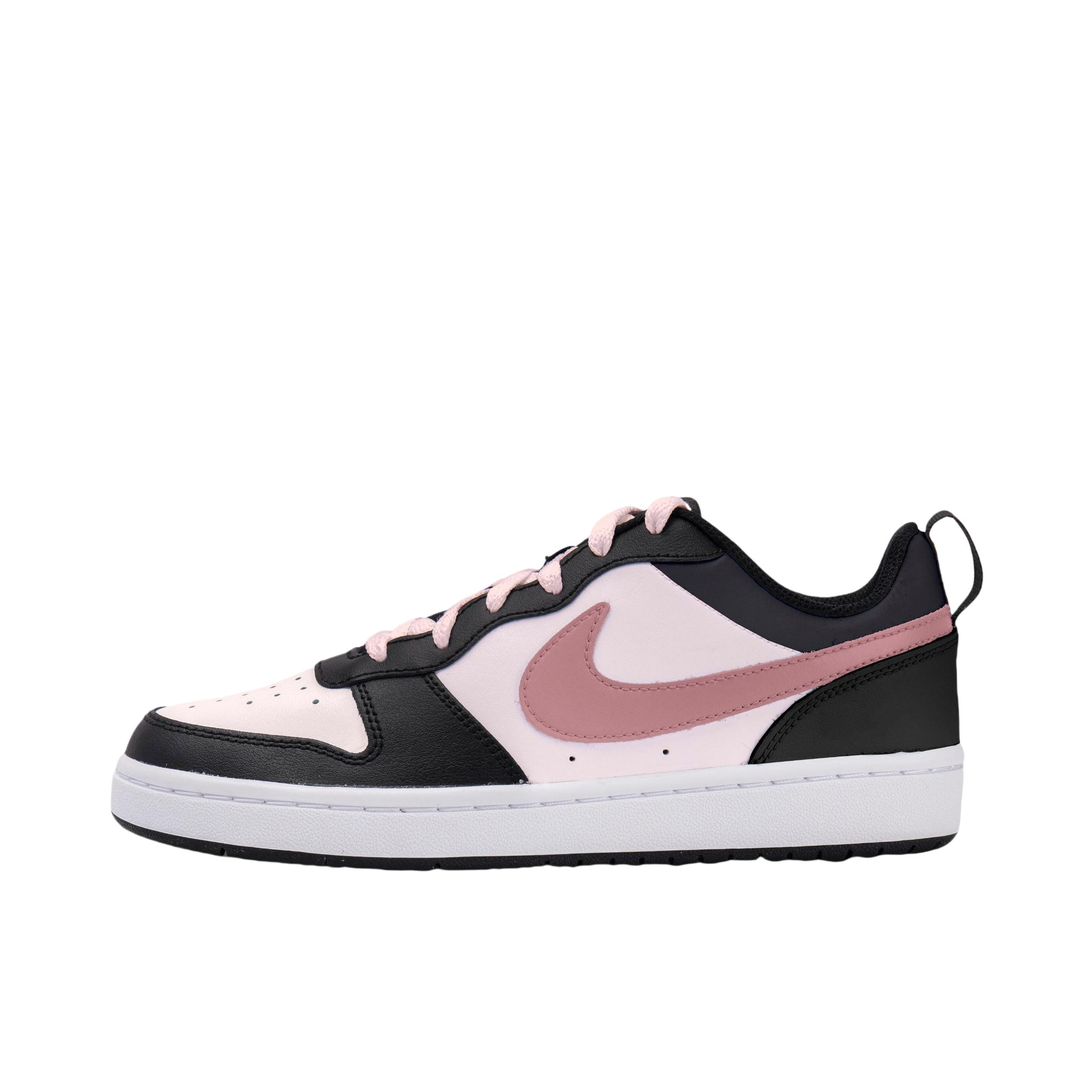 推荐商品：【定制球鞋】 Nike Court Borough 2 板鞋 包裹性增高减龄解构风合成革美式防滑复古轻便 GS/霉霉黑粉