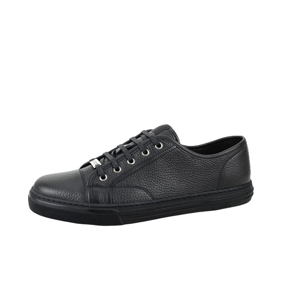推荐商品：Gucci Pebbled Nappa系列 时尚休闲 防滑耐磨 板鞋 317337 黑色