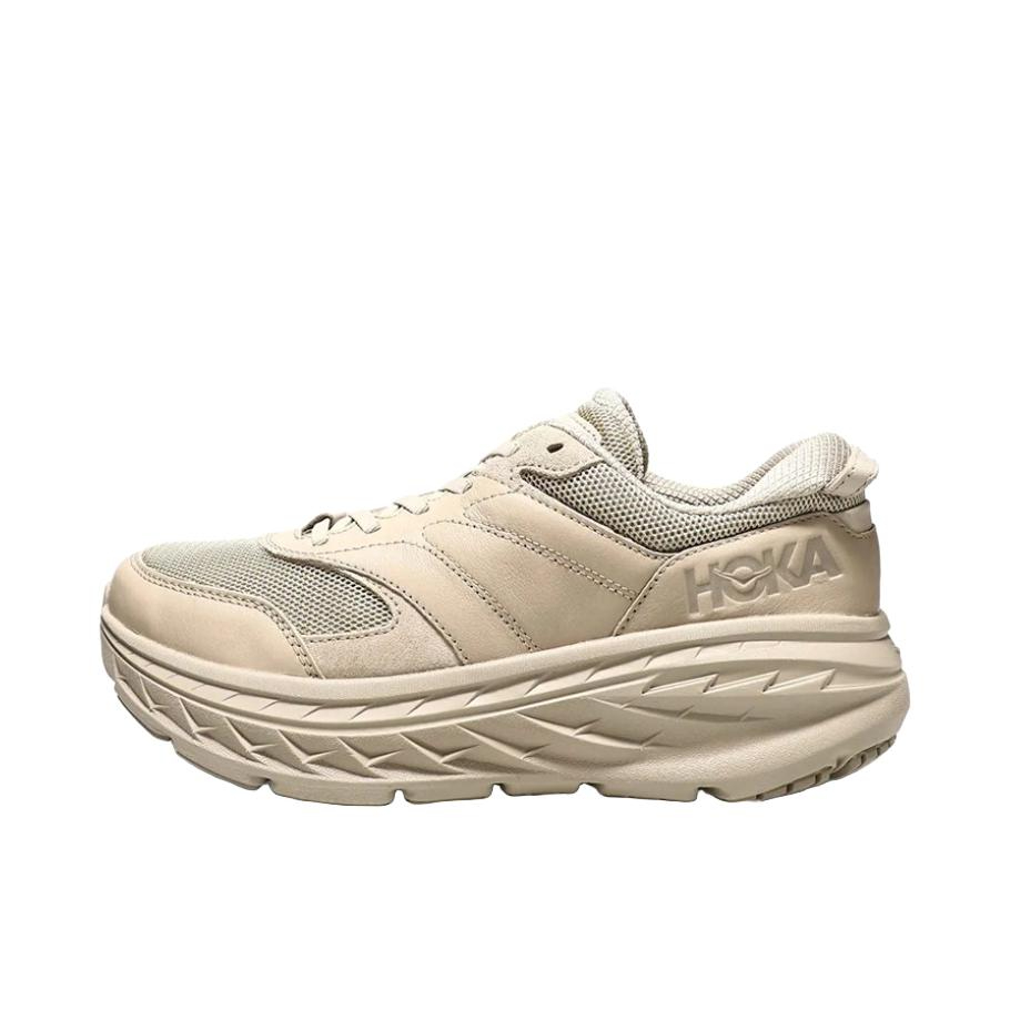 推荐商品：HOKA ONE ONE Bondi L 减震回弹 缓冲 透气 包裹性支撑 合成革 织物 跑鞋 米棕色