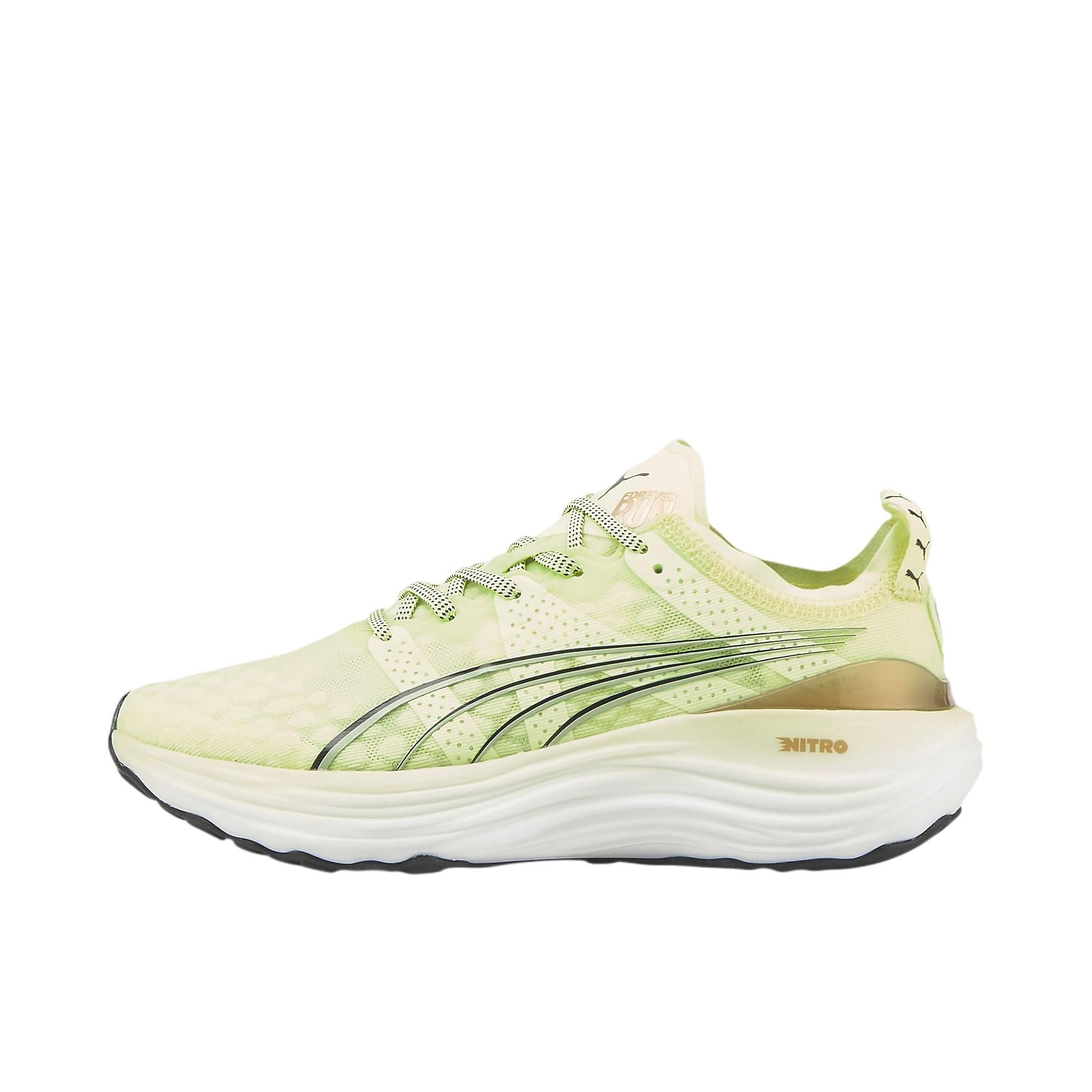 推荐商品：Puma/彪马 Foreverrun Nitro 彪畅 织物 舒适缓震 防滑耐磨 轻质支撑 回弹 跑鞋 女款/浅绿/白色