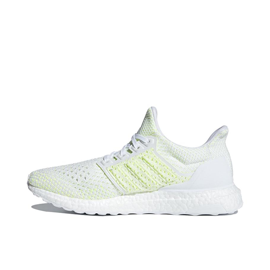 推荐商品：adidas UltraBoost 4.0 跑鞋 经典缓震透气防滑耐磨织物支撑抗扭转长跑轻运动圆头 Solar Yellow 白色/绿色/清风