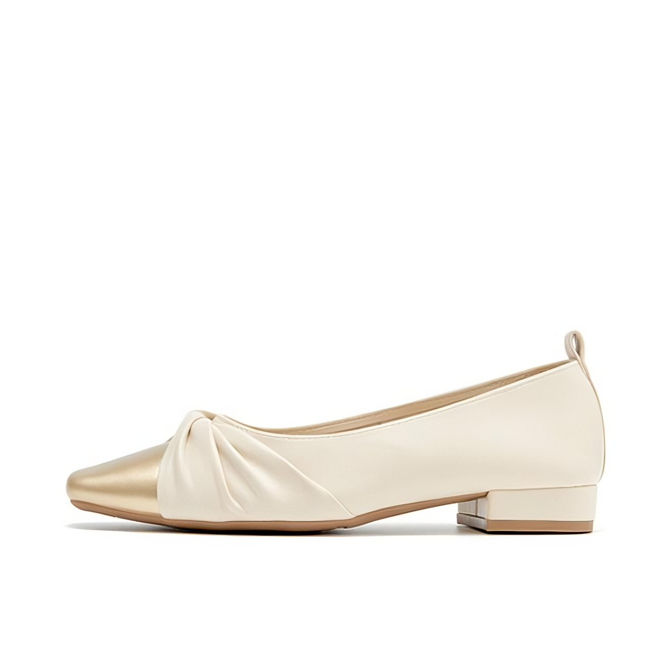 推荐商品：Josiny/卓诗尼 时尚百搭 耐磨浅口 软底低跟 舒适粗跟 玛丽珍 单鞋 362N1643308 米色/白色