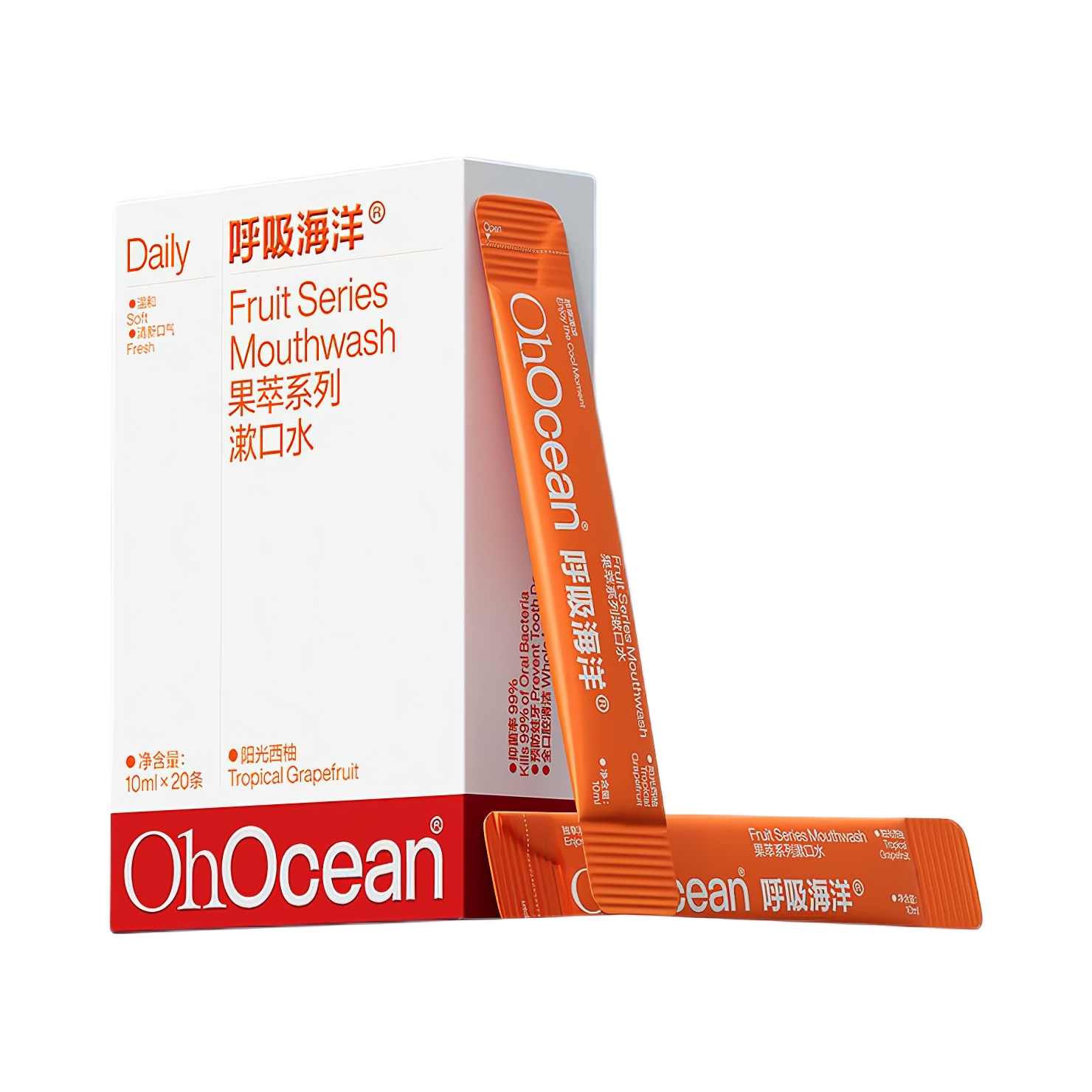 推荐商品：呼吸海洋 清新口气漱口水 正畸持久留香条状无酒精 含氟