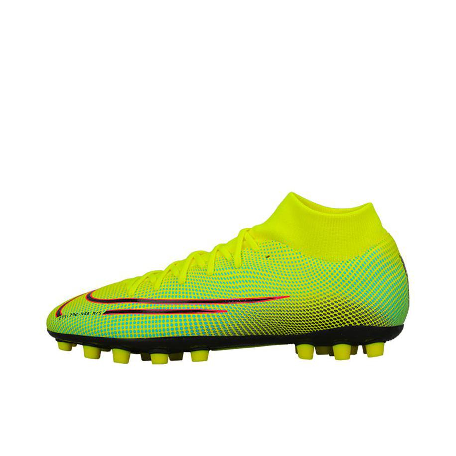 推荐商品：Nike Mercurial Superfly 7 Academy AG 中端 胶质短钉 防滑耐磨 舒适减震 百搭 人工草场 足球鞋 Lemon 柠檬黄