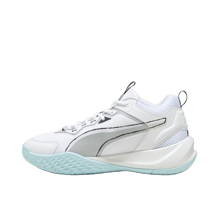 推荐商品：Puma/彪马 PLAYMAKER 舒适轻便 防滑耐磨 网面透气 复古百搭 简约时尚 板鞋 392330 白色/银色