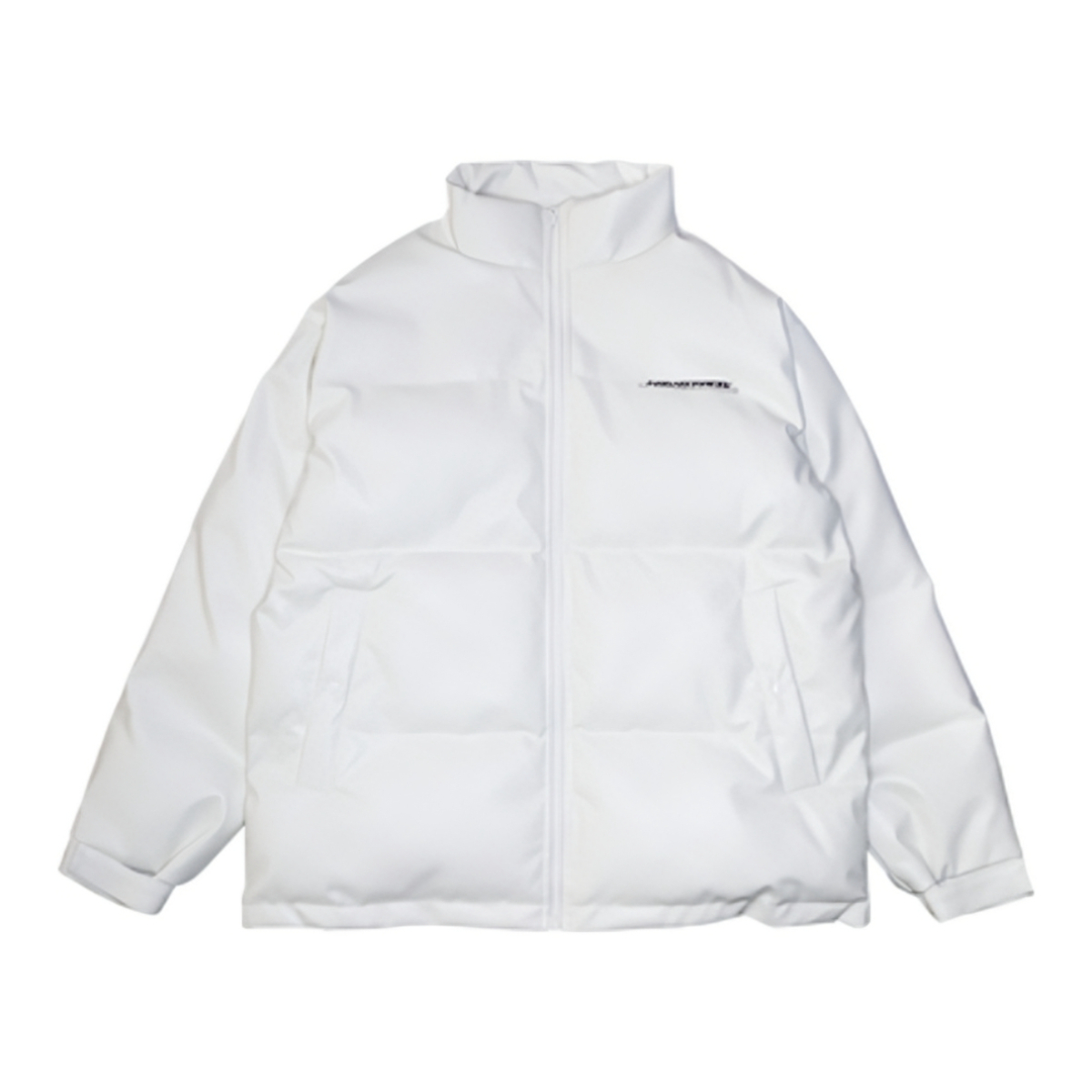 推荐商品：NSSLABORATORY  字母印花立领拉链皮棉服 男女同款 NSS22070202 白