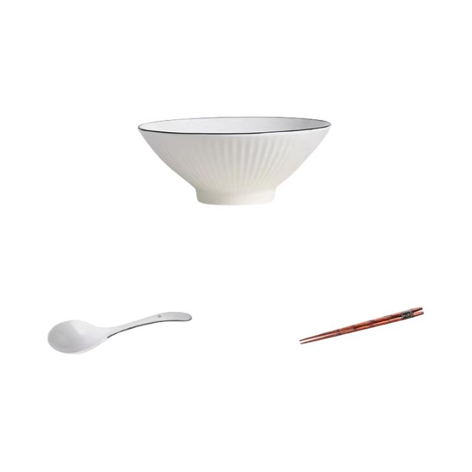 推荐商品：YOMERTO 陶瓷 黑线拉面碗套装