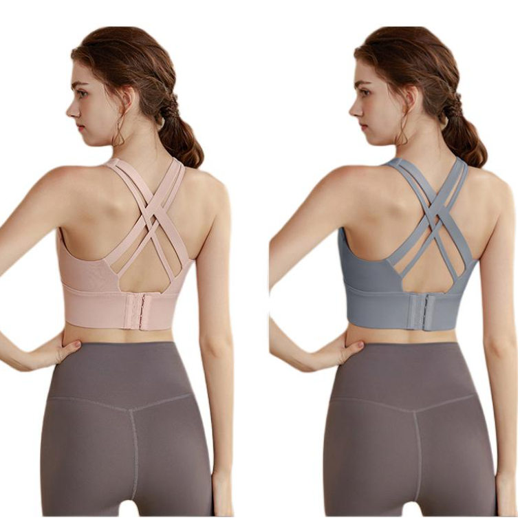 推荐商品：vft/煜励 防震聚拢定型防下垂运动内衣 女装 BR-HQWX163 粉+浅蓝 /2件装