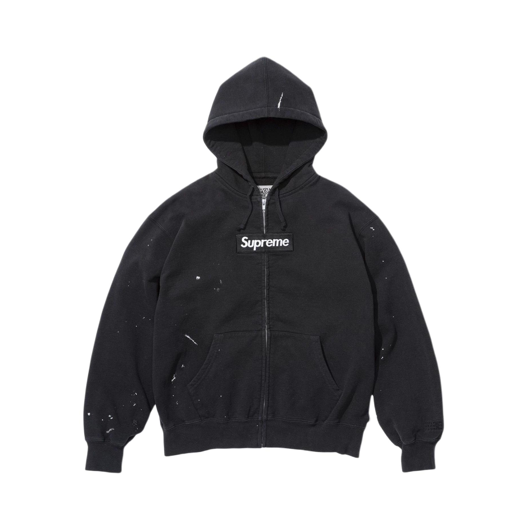 推荐商品：Supreme × MM6 Maison Margiela 2026SS 联名落肩袖字母印花连帽长袖卫衣 SUP-SS26-100 黑