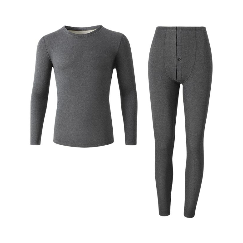 推荐商品：天蚕 加绒加厚桑蚕丝保暖内衣 TC-MCL184114-SY1 男士/深灰/套装