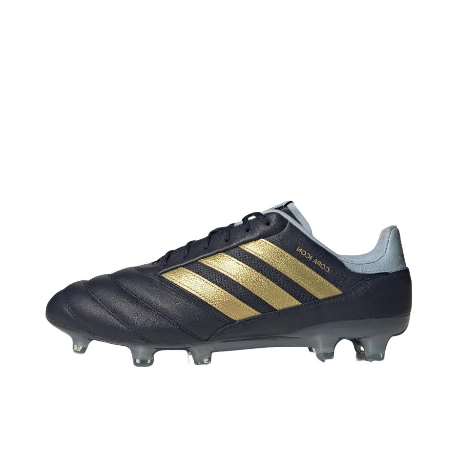 推荐商品：adidas Copa Icon II FG 次顶级 胶质长钉 天然硬草地 系带款防滑 足球鞋 青色/金色