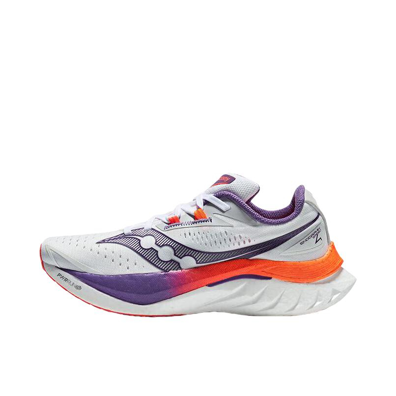 推荐商品：Saucony/索康尼 Endorphin Speed 啡速4 尼龙板 回弹 碳板 减震 防滑耐磨 防水 支撑 马拉松 跑鞋 女款/白色/紫色/橙色