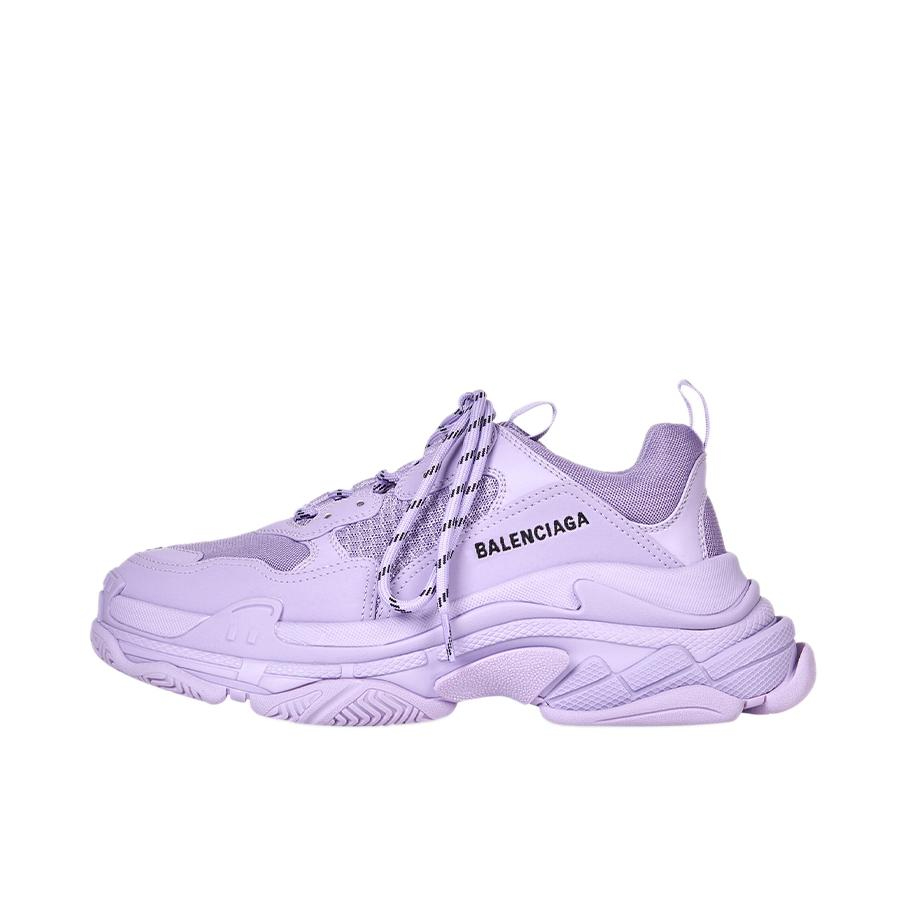 推荐商品：Balenciaga 巴黎世家  Triple S TRIPLE S CLEAR SOLE 复古简约 舒适百搭 防滑耐磨 减震轻便 厚底  圆头  网布  老爹鞋 紫色