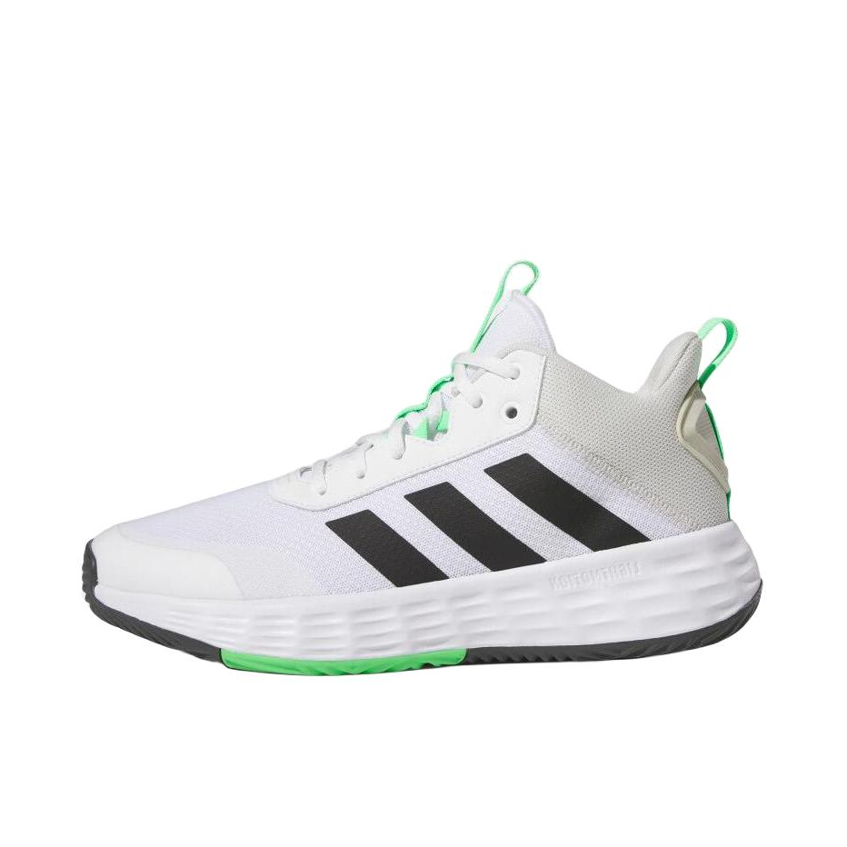 推荐商品：adidas OwnTheGame 2.0 篮球鞋 缓震回弹防滑耐磨健身时尚百搭实战训练 白色/黑色/绿色