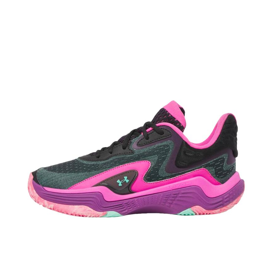 推荐商品：Under Armour/安德玛 Spawn 7 缓震 运动 低帮 篮球鞋 黑色/紫色