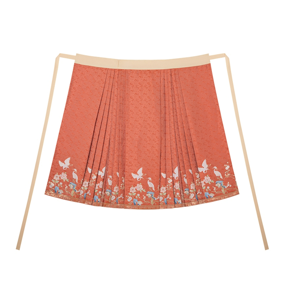 推荐商品：花朝记 兰影 大放量竖领明制织金仿妆花马面裙汉服 女装 红/织金妆花马面裙