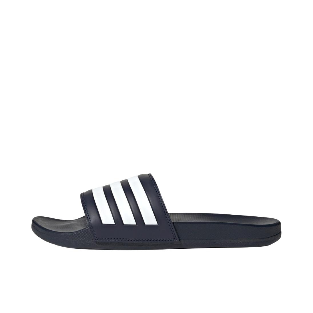 推荐商品：adidas Adilette Comfort 防滑耐磨 轻便透气 简约 防水 舒适百搭一字 休闲 拖鞋 蓝/黑/白
