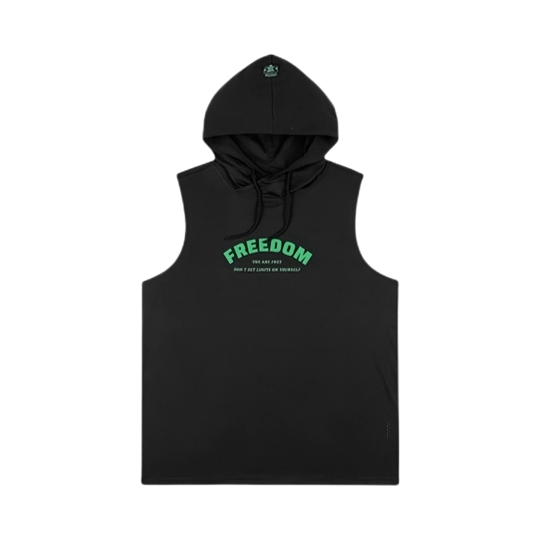 VEIDOORN 美式训练自由投篮连帽坎肩无袖背心 男女同款 V1318LMBX 石墨黑