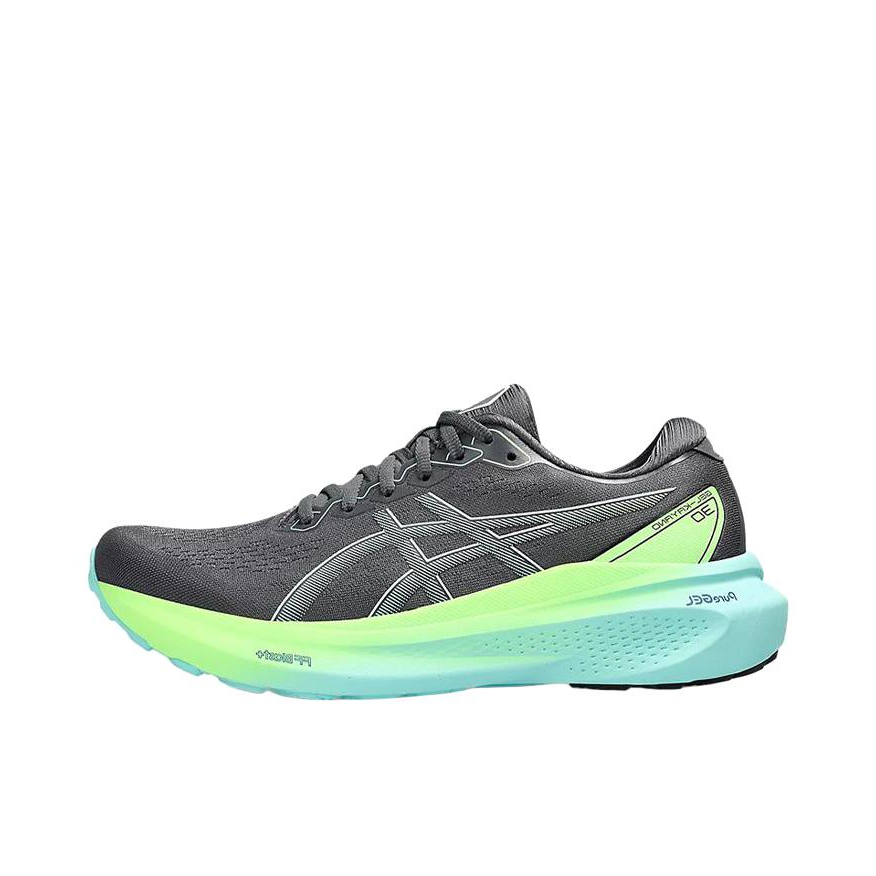 推荐商品：Asics/亚瑟士 Gel-Kayano 30 跑鞋 舒适透气轻便稳定足弓支撑防滑耐磨缓震轻量回弹慢跑圆头 灰色/绿色/青色