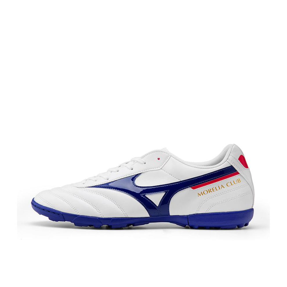 推荐商品：Mizuno/美津浓  Morelia 2 Club TF  防滑耐磨 舒适轻便 减震透气 胶质 短钉  足球鞋 飞盘鞋 白色/蓝色