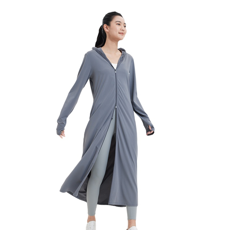 推荐商品：【徐璐同款】茉寻 长款冰钛原纱UPF50+防紫外线遮阳全防护全身防晒衣 女装 CK-FSY-01 深灰