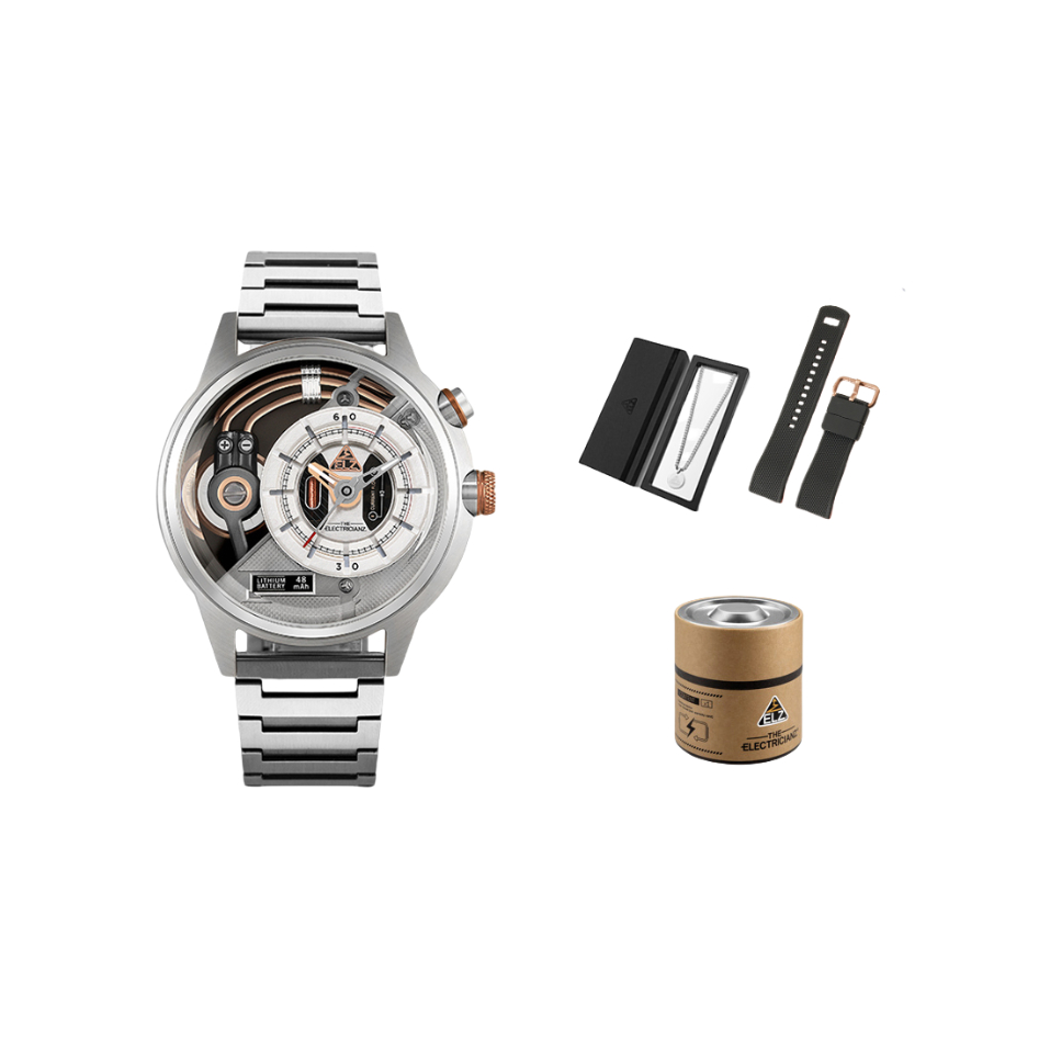 推荐商品：THE ELECTRICIANZ 45mm精钢表带小众时尚高级潮流夜光石英男女同款手表