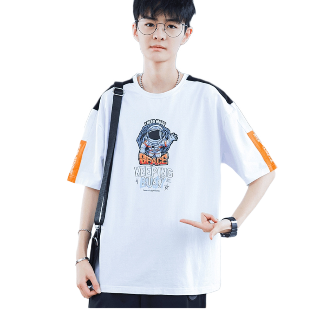 推荐商品：ANISAN/阿尼三童装  印花圆领薄款短袖T恤 男大童 ANS982423 白