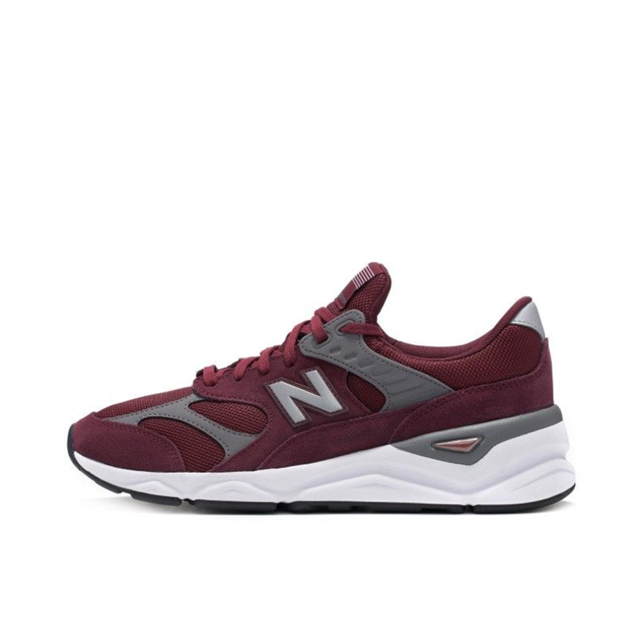 推荐商品：New Balance X-90 跑鞋 防滑耐磨舒适轻便减震网布透气织物百搭时尚复古休闲运动圆头 酒红灰