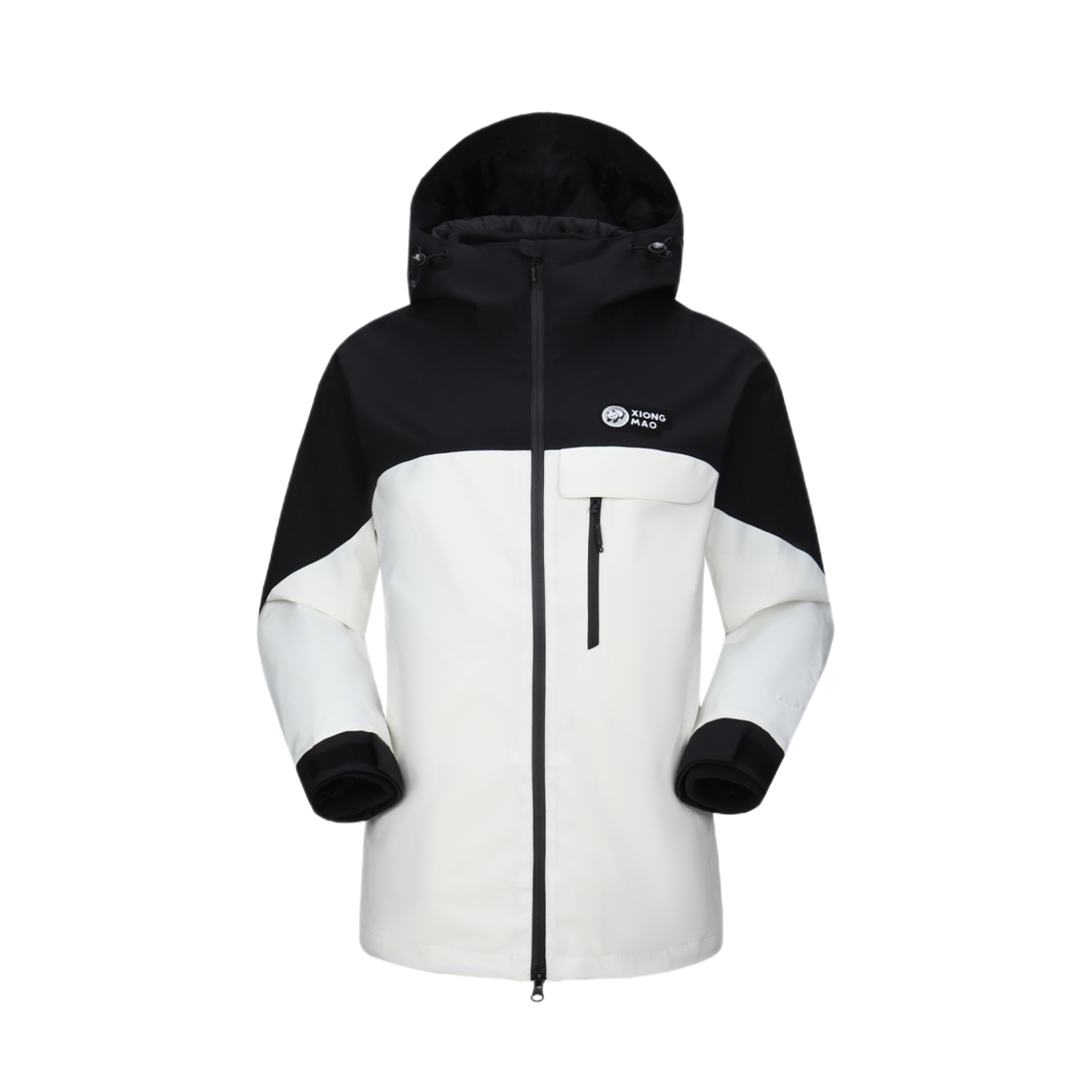 推荐商品：PANDA 抓绒三合一冲内胆连帽锋衣 男女同款 A23CA31146-135154 幻影黑