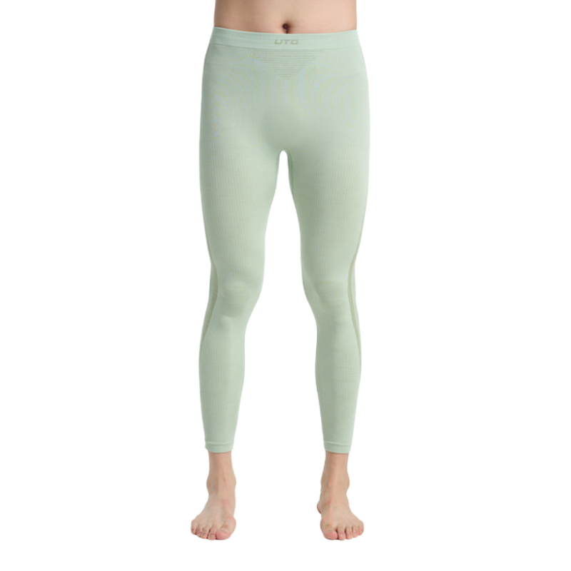 推荐商品：UTO/悠途  保暖亲肤美利奴羊毛抗菌排汗高弹打底裤 947224 男款/灰豆绿