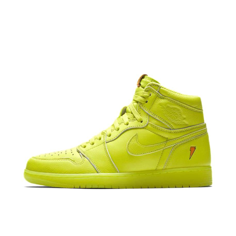 推荐商品：Air Jordan 1 板鞋 运动休闲鞋 复古潮流支撑合成革 Gatorade Cyber 高帮/柠檬黄佳得乐