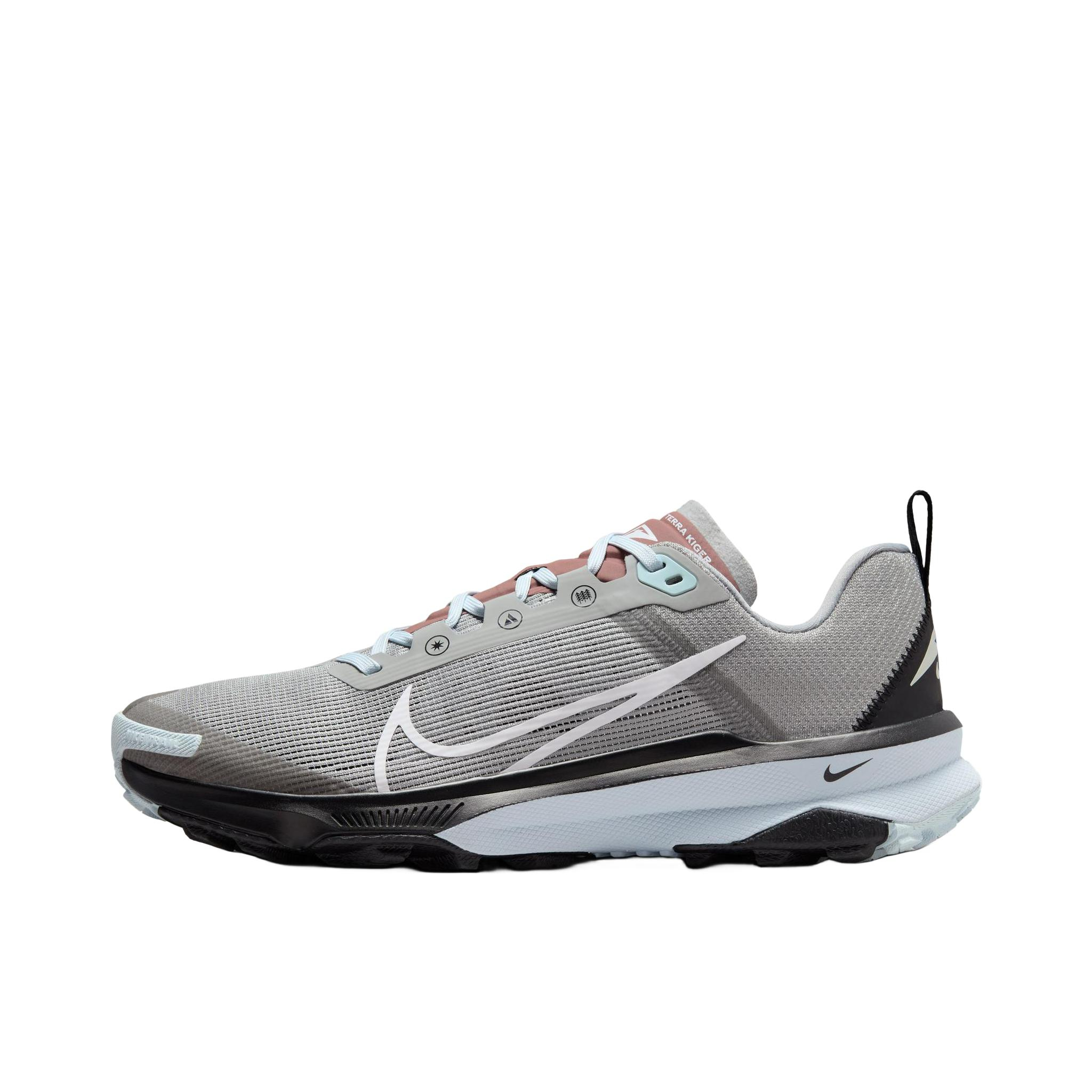 推荐商品：Nike Terra Kiger 9 跑鞋 赤足体验网布透气舒适轻便防滑耐磨织物时尚潮流 浅烟灰/白色/黑色